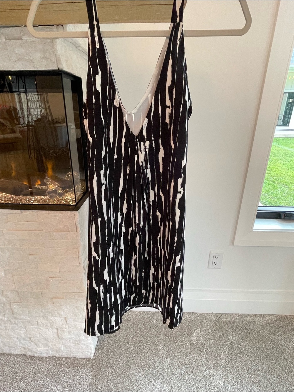 Boutique Fav-Black and White Striped Slip Dress